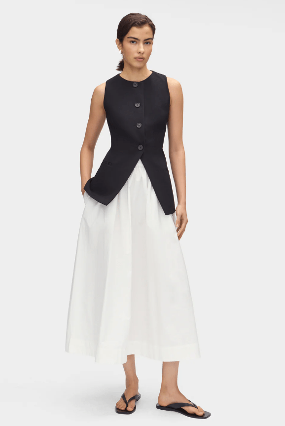 Natalie Elasticated Cotton Midi Skirt from Align