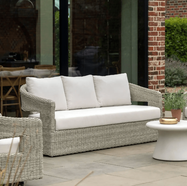 Dunelm Cedar & Sage Forio Outdoor 3 Seater Sofa