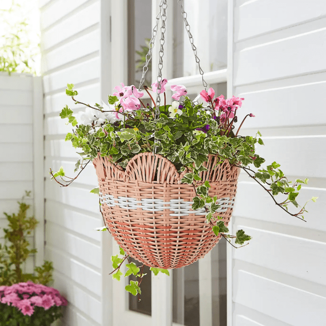 Scalloped Rattan Hanging Basket from Dunelm