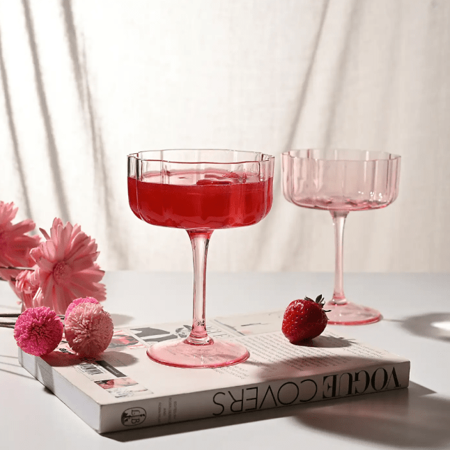 Hestia Set of 2 Scalloped Martini Glasses from Dunelm
