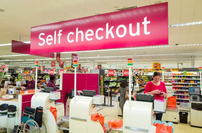 Self checkout in Sainsbury's supermarket
