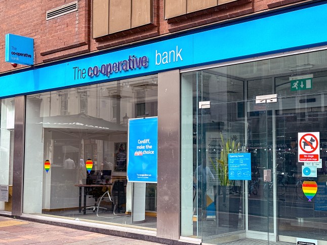 Front exterior view of a branch of the Co-op Bank
