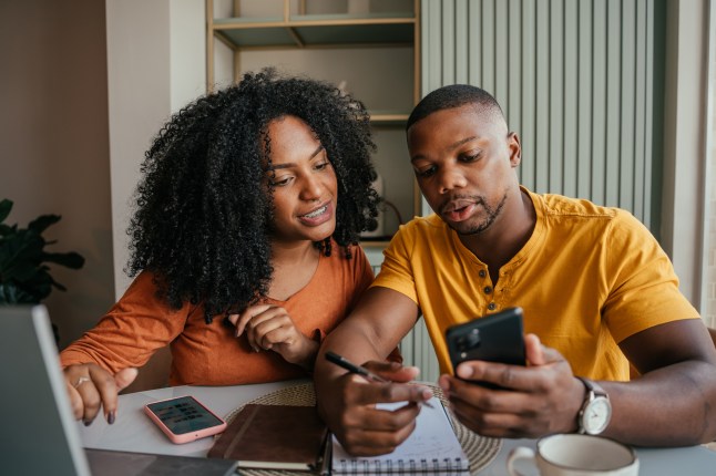Couple shopping online
