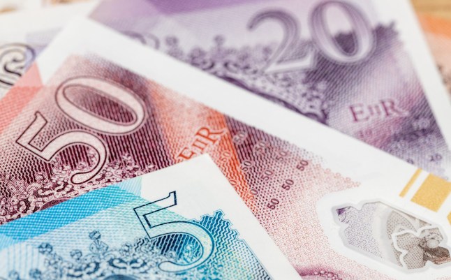 Great Britain money, British pounds on the table, close up, financial business concept, English currency